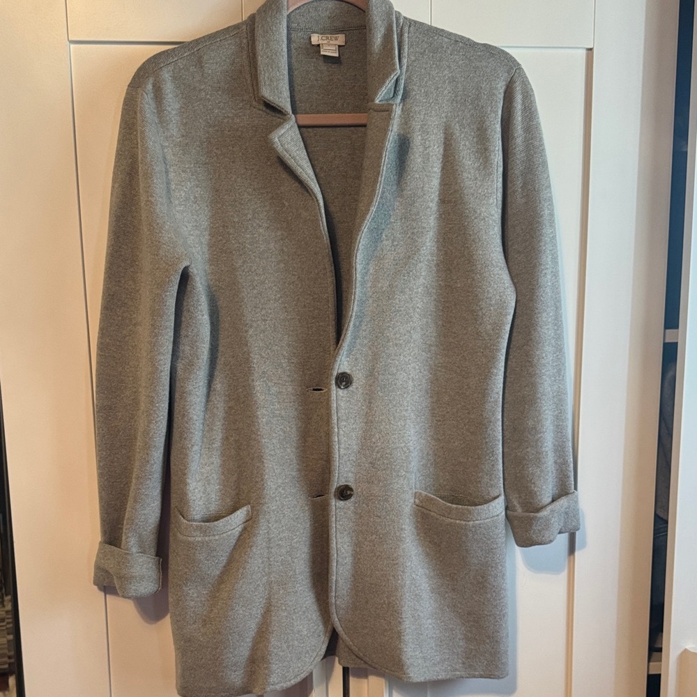 J Crew Light Gray Merino Wool Blazer Jacket